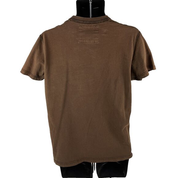 Mens Y2K Vintage Abercrombie & Fitch Spellout T-Shirt Size Medium Muscle Brown - Picture 3 of 7